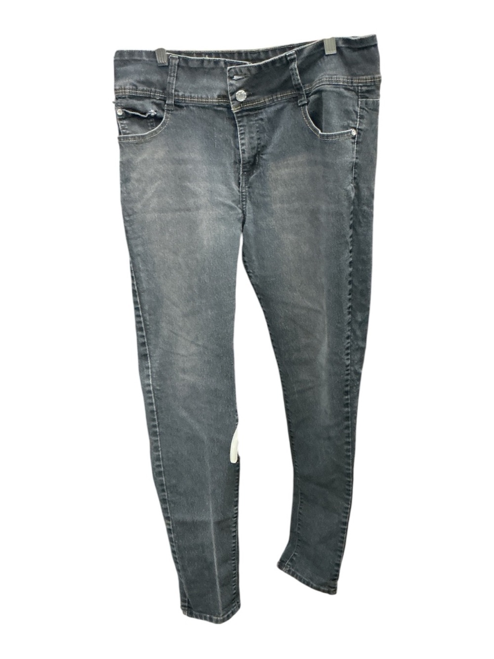 Women's Skinny Jeans in Washed Black-Grey